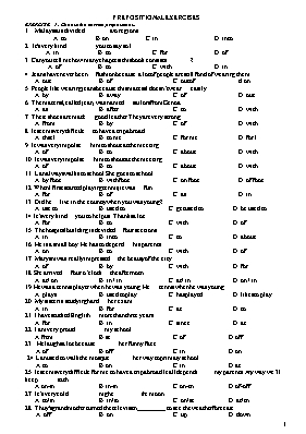 Bài tập Prepositional exercises